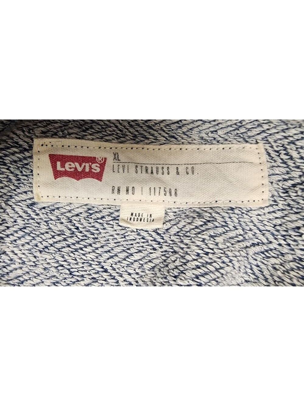 Levi's Strauss Blue Long Sleeve Hooded Pullover Sweatshirt Size XL - Picture 6 of 7